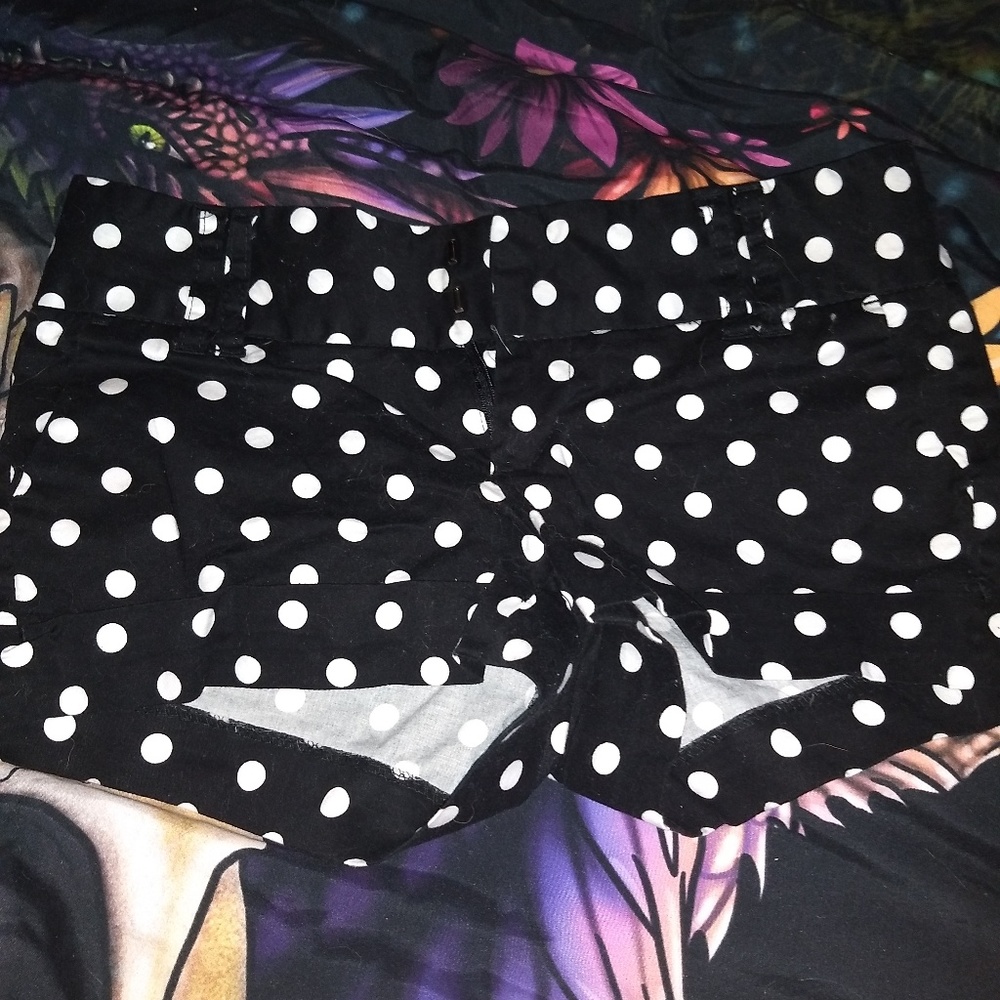 Black and white polka-dot shorts